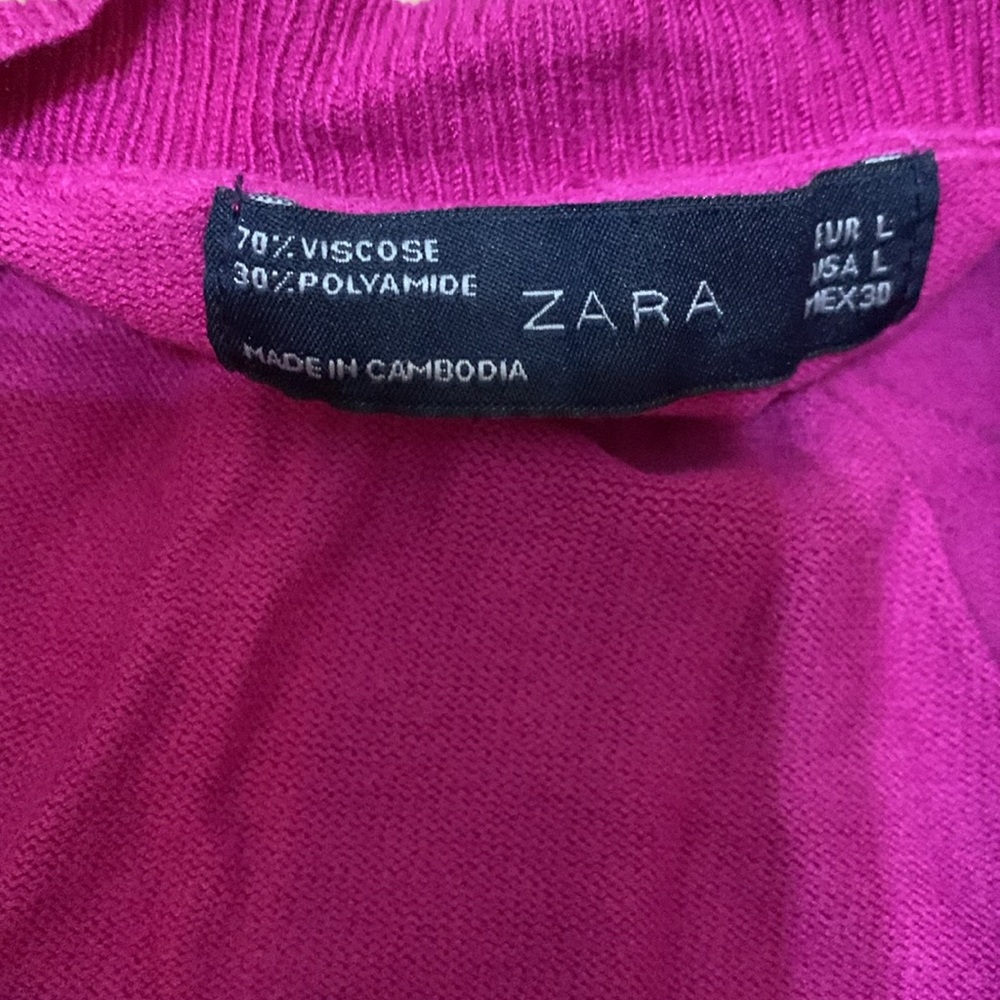 Zara Fuchsia Cardigan Sweater